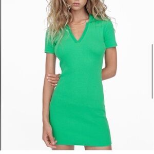 Zara green polo shirt mini dress size large